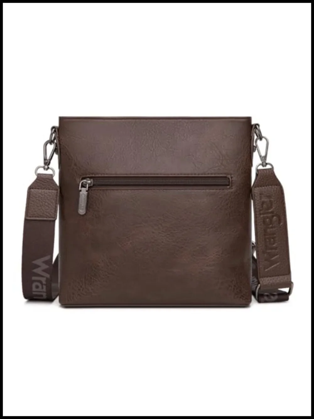 Vegan Leather Crossbody Purse with Aztec Pattern and Reinforced Feet